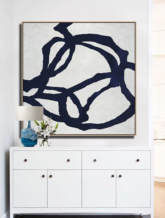 Navy Blue Minimalist Painting #NV174A